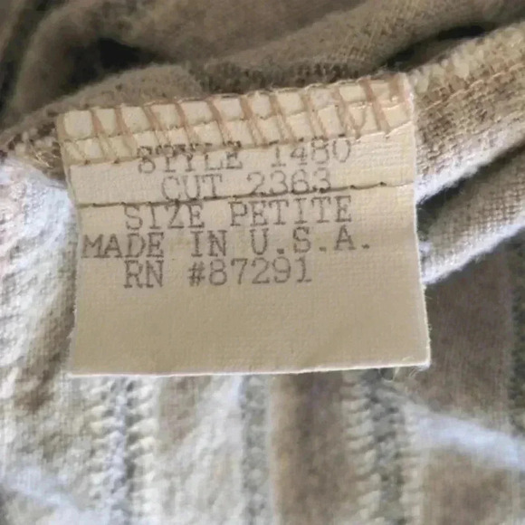 Vintage Women Small Johnny Was Shirt Jacket Gray Cream Striped Linen Casual - Picture 7 of 8